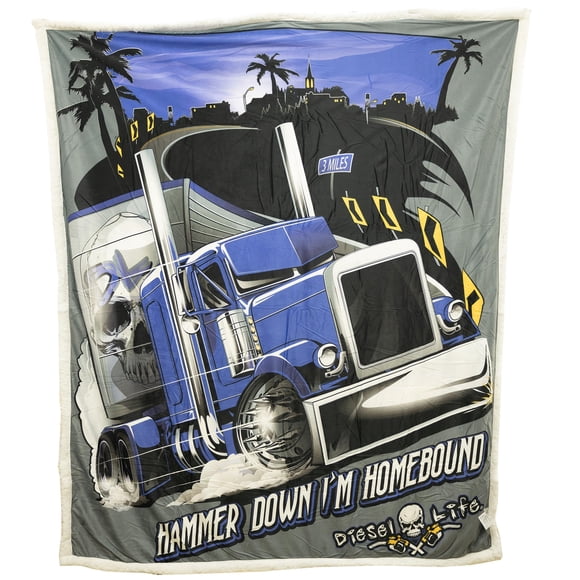 Cobija Diesel Life de Punto Digital Estampada 150x180cm Poliéster