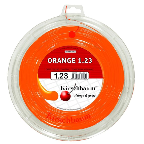 Bobina de tenis Kirschbaum 1,23 mm Naranja 200 m (17 g)