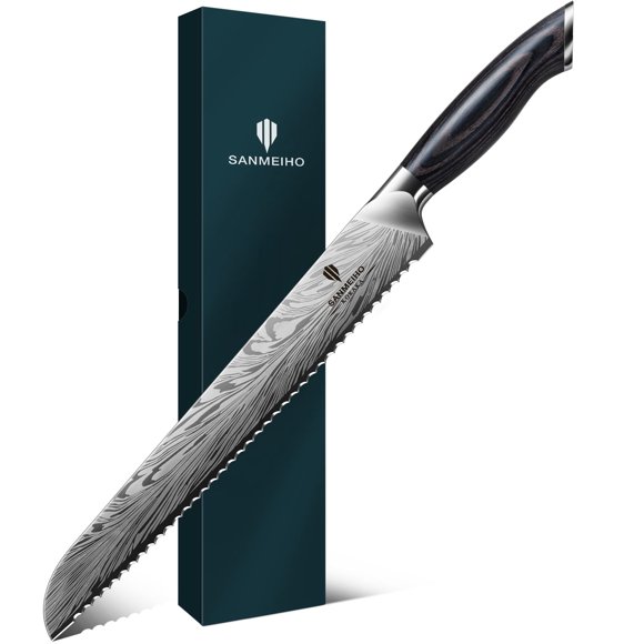 Cuchillo de pan SANMEIHO 25 cm de acero en polvo serrado