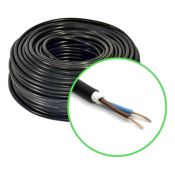 Cordón Eléctrico Veltrox Flexible 2x1,0mm2 50m Negro Sec Negro