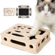 thumbnail image 1 of Caja de enriquecimiento con rompecabezas y rascador para gatos de madera maciza MB MBEAU, 1 of 7