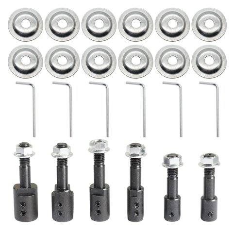 Magideal - 6 Varillas De Conexión De Muela Abrasiva, Eje De Extensión De Amoladora, Piezas De Conversión De Metal Eje De Muela Abrasiva Para Rueda De Pelo, Rueda