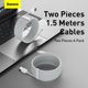 thumbnail image 3 of Baseus Simple Wisdom Data Cable Kit USB to iP 2.4A (2PCS/Set）1.5m White, 3 of 8