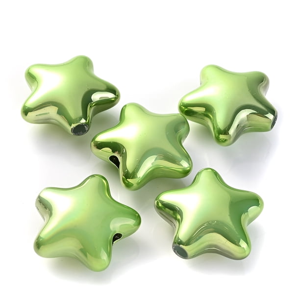 10pcs 20x21mm Big Size Star Spacer Beads Acrylic Five-Pointed Star Beads Charms Creative For DIY Bracelet Necklace Handmade Crafts Jewelry Making Supplies