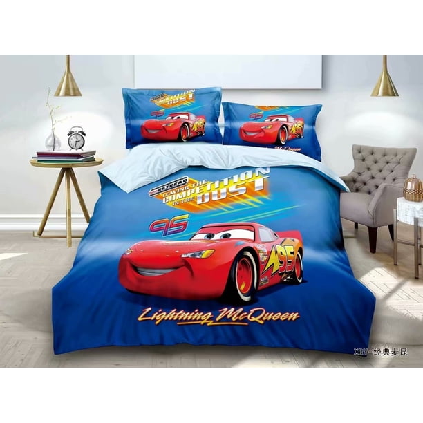 Cars Bedding Set,ing Lightning McQueen Duvet Cover Set for Children Boys Gift,Cartoon Cars Kids Room Decoration Bed Sheets