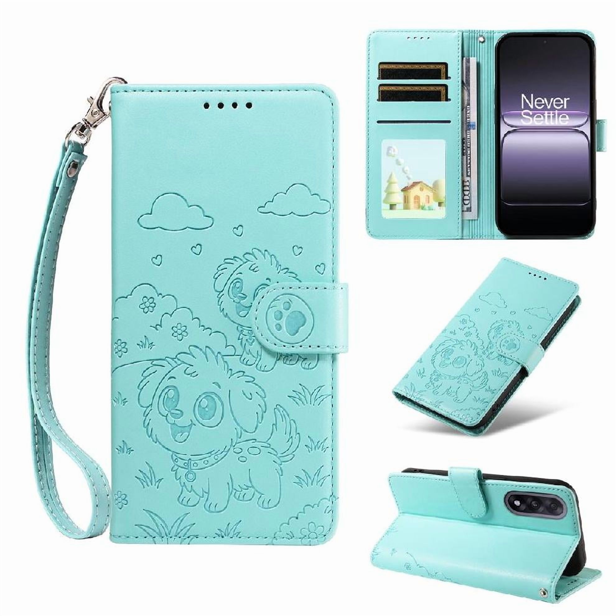 Funda Billetera Foxdock Compatible Con Oneplus Nord 5 5G, Diseño Perrito Tierno, Ranuras Para Tarjetas Y Soporte Plegable