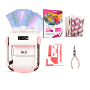 We R Memory Keepers - Encuadernadora Cinch Rosa + Insumos Agendas + Set De Reglas