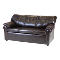 Muebles Altiro - Sofá Mateo 3 Cuerpos - Cuero Sintético Pu Café Moro