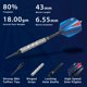 thumbnail image 3 of Darts Viper Sidewinder, 80% tungsteno, punta blanda, 18 g, plata, 3 of 9
