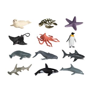 Bothyi - 12 Uds. Modelo De Animales Estatuas En Miniatura Mini Figuritas Modelos Para Dormitorio Orca