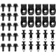 thumbnail image 1 of GRC-70 35 piezas de protección contra salpicaduras de motor, pernos de carrocería, parachoques, guardabarros, retenedores de empuje, clips de remache, color negro, 1 of 7