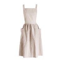 Magideal - Delantal De Cocina De Algodón Delantal De Barista Vestido De Delantal Profesional Sin Mangas Con Bolsillos Antiincrustante Para Restaurante Cocina , Avena1