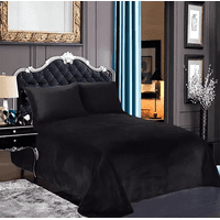 Genérico - Sabana Polar 2 Plazas Diseño Liso Color Negro