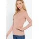 thumbnail image 2 of Saronite Camiseta Térmica de Manga Larga con Cuello Henley de Algodón Acanalado Básico, Color Rubor Pálido (para Mujer), 2 of 4