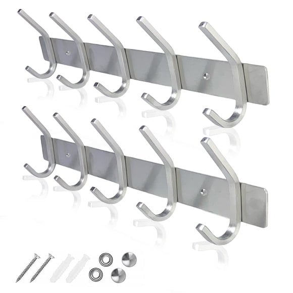 Soporte de pared de acero inoxidable para guardarropas GlazieVault (paquete de 2)