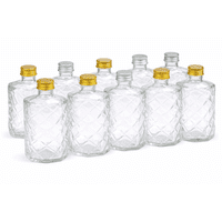 Baima - Pack De 12 Botellas De Vidrio 200 Ml Con Tapas Metálicas Colores Variados
