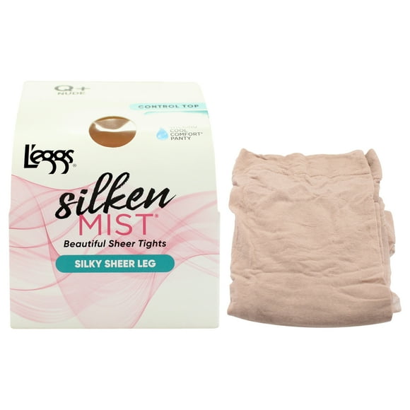 Medias Transparentes de Seda Silken Mist, Hermosas Medias Transparentes de Seda - LSM202 Nude de Leggs para Mujer - 1 Par de Pantimedias (Talla Q Plus)