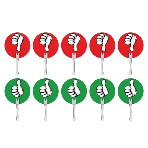 10 Paletas Sí No, Paletas Con Pulgar Hacia Arriba Y Hacia Abajo Para Evaluación De Actividades