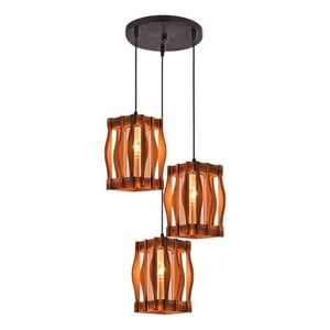 Genérico - Lámpara Techo Colgante Vintage Rústica Hogar 3 Luces Jhn