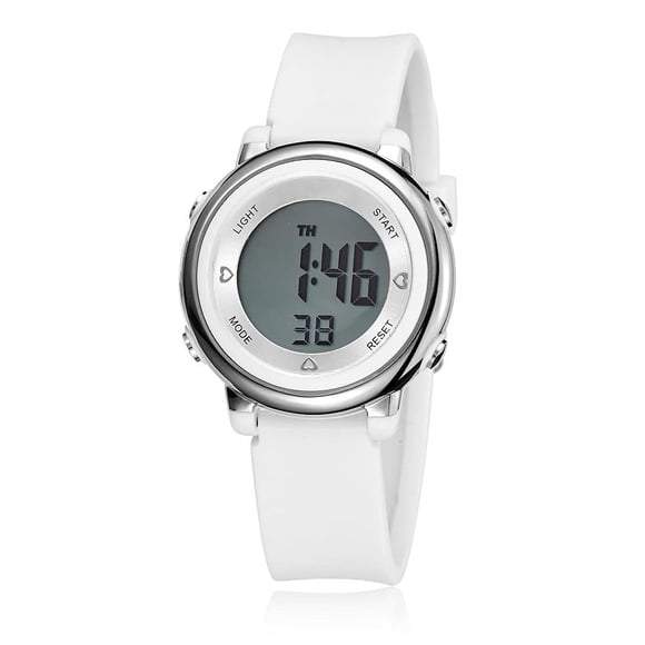 Reloj Carlien para mujer, LED digital, militar, impermeable, blanco