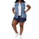 thumbnail image 2 of Chaleco de Jean sin Mangas para Mujer de Talla Grande Agnes Orinda con Dobladillo Deshilachado Chaqueta de Mezclilla de Moda 4X Azul, 2 of 7