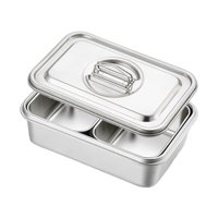 Magideal - Juego De Chafers Para Bufé, Juego De Chafers Para Bufé, Chafers Rectangulares, Juego De Bufé, Bandeja Para Comida Para Ollas Calientes Con Condimentos 2 Compartimentos