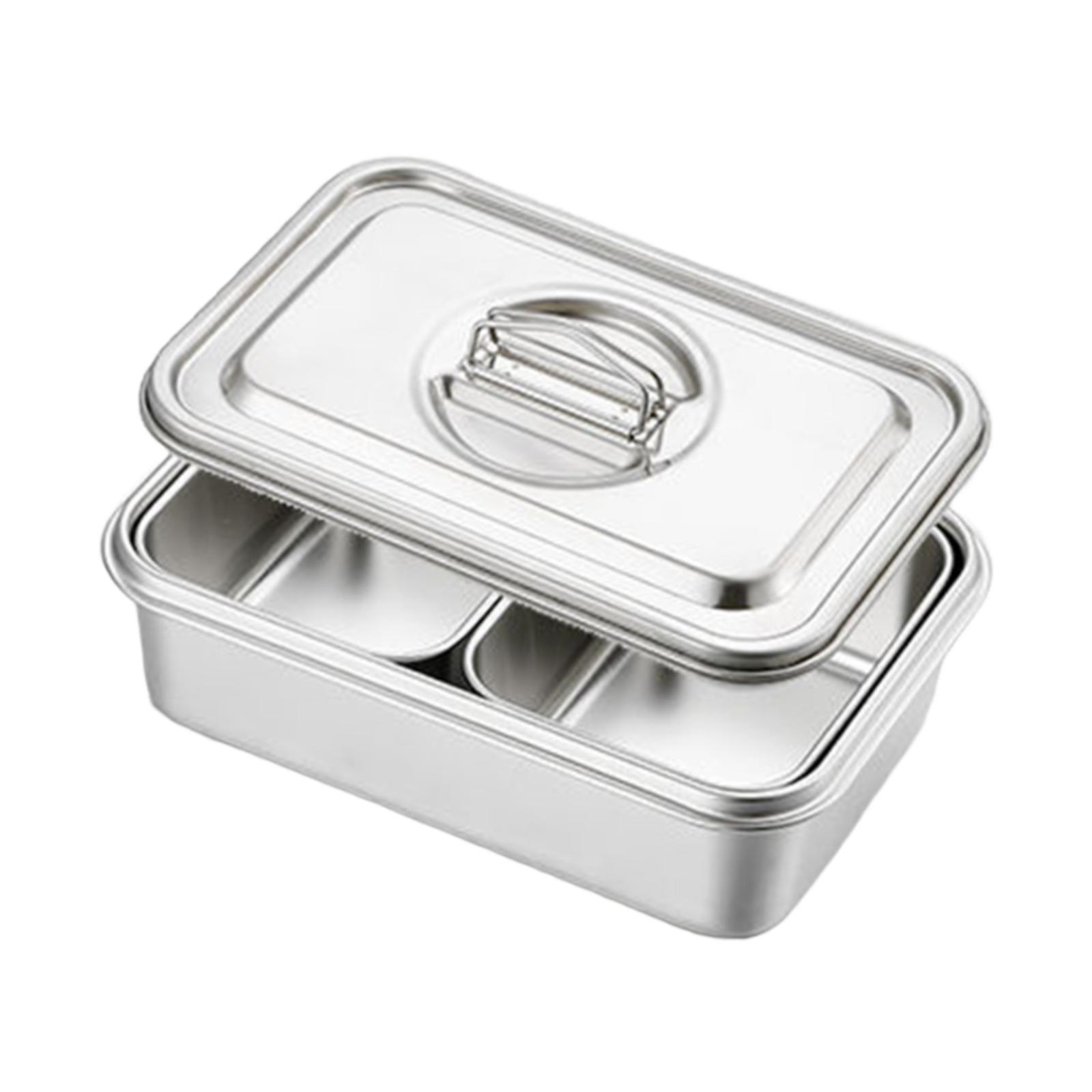 Magideal - Juego De Chafers Para Bufé, Juego De Chafers Para Bufé, Chafers Rectangulares, Juego De Bufé, Bandeja Para Comida Para Ollas Calientes Con Condimentos 2 Compartimentos