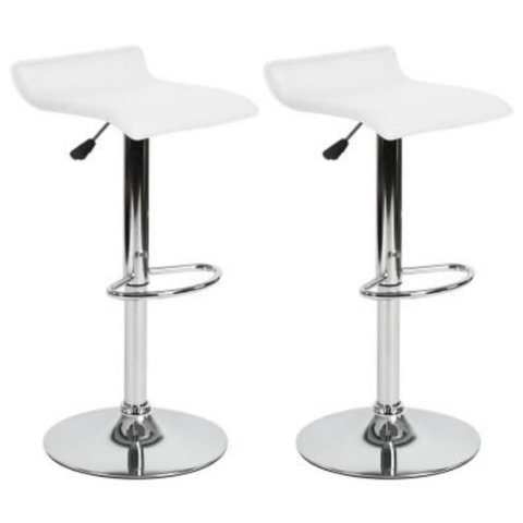 Artihogar - Pack Sillas Bar Enzo Taburete Regulable Blancas