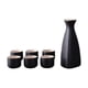 thumbnail image 1 of Juego de Sake japonés, bote de cerámica y tazas de Sake de regalo, bote de 150ml, artesanías de taza de 25ml, juegos para servir Sake negro para cocin, 1 of 5