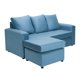thumbnail image 4 of Living Bi-L Sofa 3 Cuerpos En L + 2 Poufs Felpa Azul Petroleo, 4 of 6