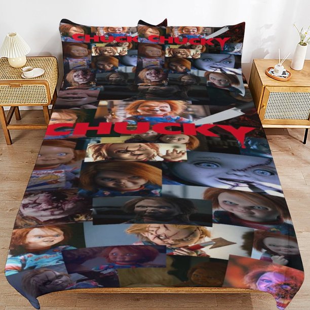 Bride of Chucky Bedding Set Duvet Cover Comfortable and Lightweight Cartoon Bedding 3 Piece Bed Set