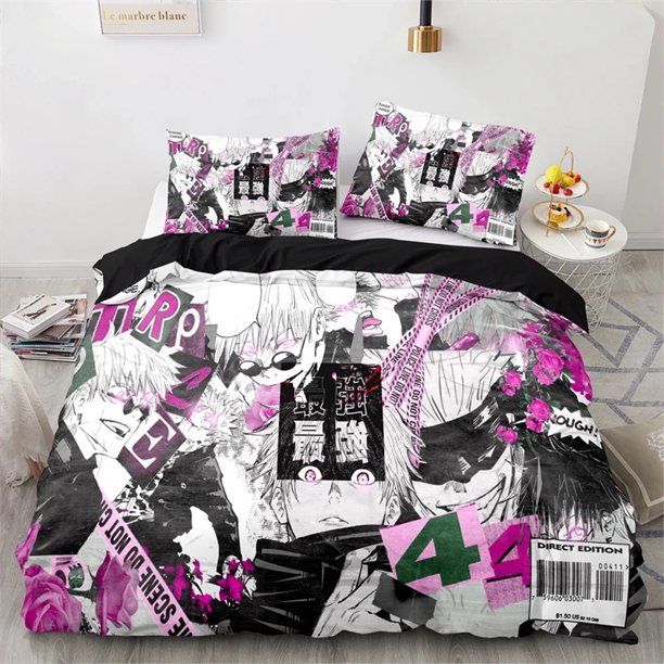 Anime Jujutsu Kaisen Bedding SetDuvet Cover Comforter Bed Set Quilt Cover Pillowcase Boys Girls Adults