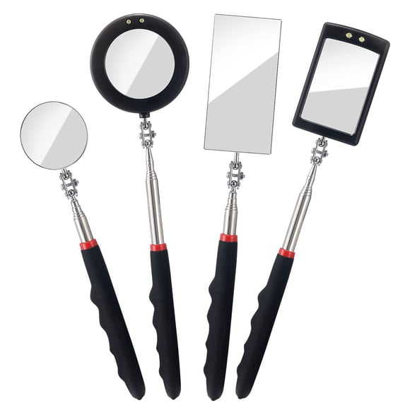 Set De Espejos De Inspección Telescópicos Con Luz Led (4 Unidades)