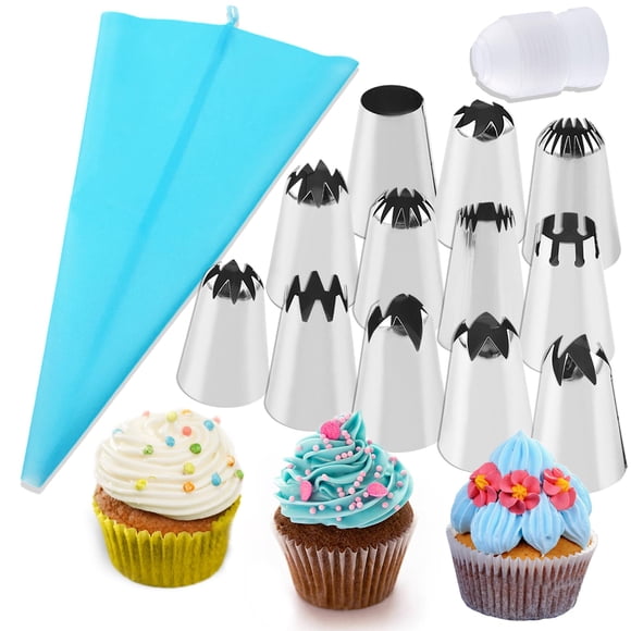 Set de Decoración de Pasteles COKSDUPID 12 Piezas Puntas de Acero Inoxidable
