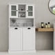 thumbnail image 2 of Two-Compartment Tilt-Out Dirty Laundry Basket Tall Bathroom Cabinet with 2 Adjustable Shelves-White, 2 of 3