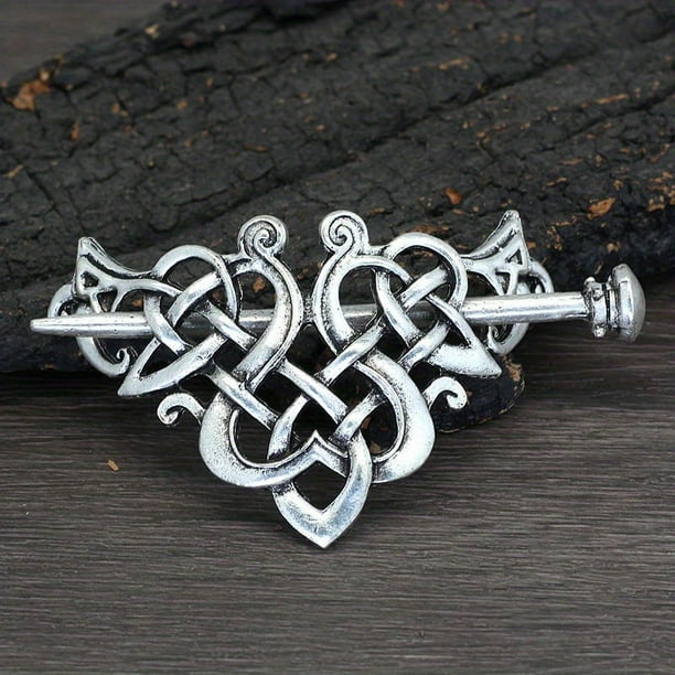 1pc Celtic Viking Crown Hairpin - Stunning Silver Irish Hair Accessory for Women - Perfect for Braids and Decorative Jewelry
