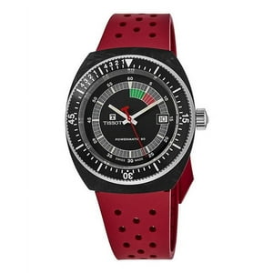 Reloj Tissot T-Sport Sideral Powermatic 80 Rubber Strap Black Dial Automatic Diver'S T145.407.97.057.02 300M Unisex Watch