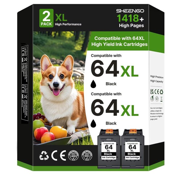 Cartucho de tinta SHEENGO 64XL negro de repuesto para HP 64