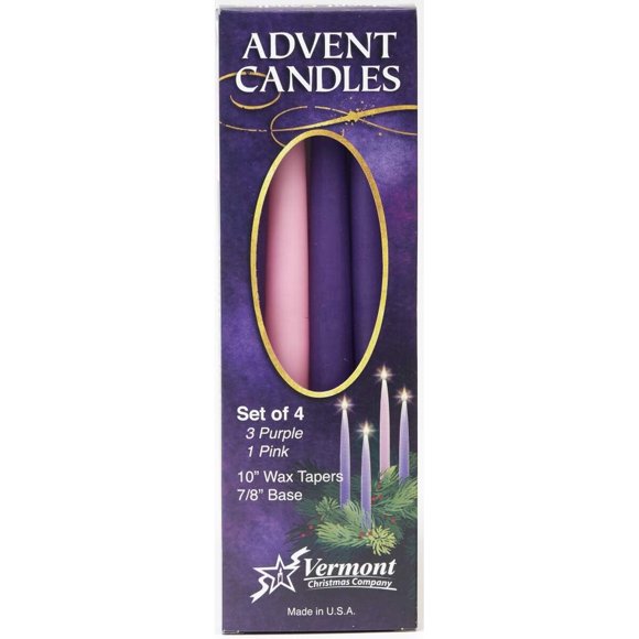 Set de 4 velas de Adviento navideñas, hechas en EE. UU.