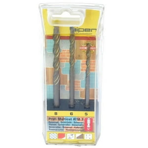 Alpen - Set 3 Brocas Multimaterial - 5/6/8 Mm - Toma Hexagonal 1/4'' - Profi Multicut