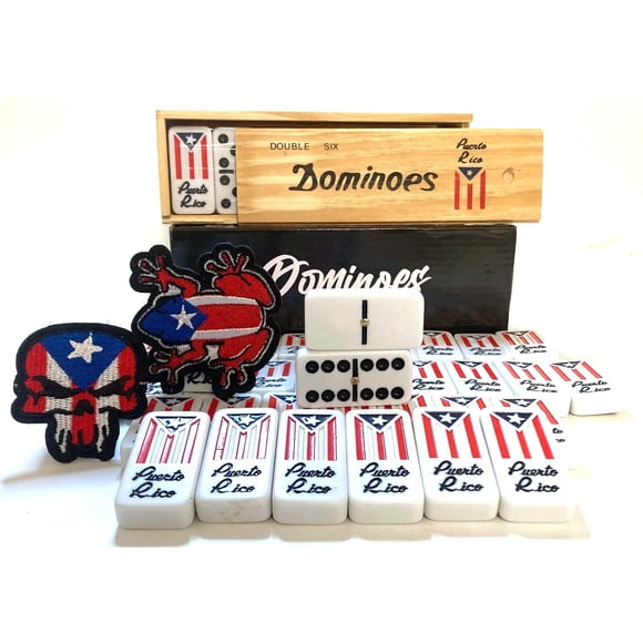 Juego de Dominó PRK 14 con Bandera de Puerto Rico Doble Seis