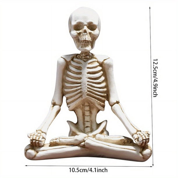1pc See Hear Speak No Evil Mini Skeleton Figurines - Perfect for Halloween, Gothic Home Decor, and Office Desk Decorations