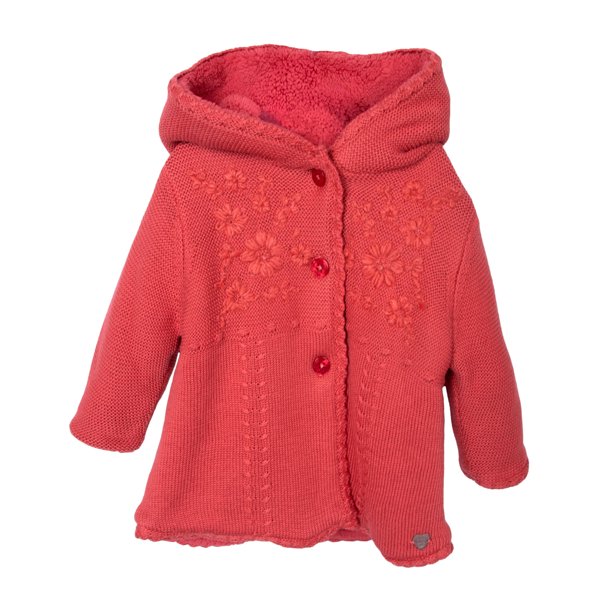 Chaleco Bebé Niña Forrado Micro Polar con Gorro Rojo