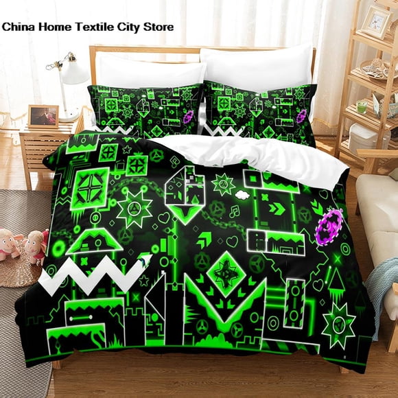Geometry dash demon list Bedding Set Single Double King Bed Set Children's Bedroom Duvet Set Geometry dash demonList Bedding Bed Sheets