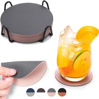 Aura Zeus - Set 4 Posavasos Ecocuero Antimanchas Impermeables 2 En 1