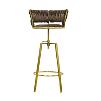 Muebles Santa Ana - Taburete Tapizado Premium Gold C/ Respaldo