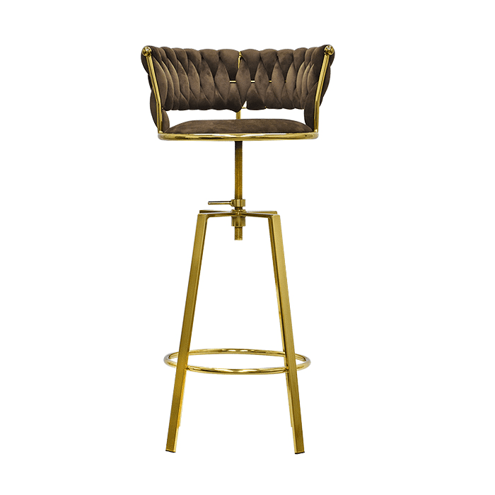 Muebles Santa Ana - Taburete Tapizado Premium Gold C/ Respaldo