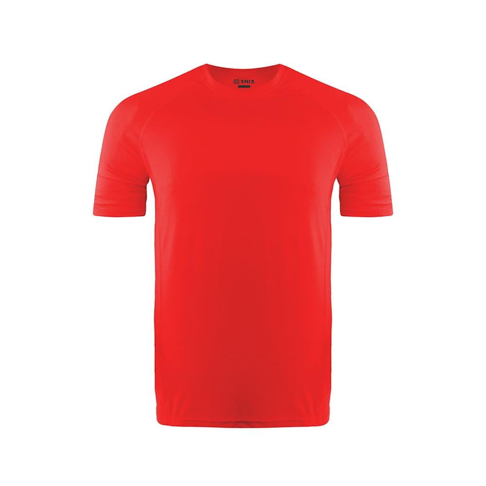 Snix - Polera Infantil Deportiva Elasticada Manga Corta Roja Talla 8