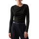 thumbnail image 1 of INSPIRE CHIC Blusas con cuello vuelto para mujer de manga larga, elegante, drapeado, casual de otoño, blusa ligera S Negro, 1 of 6