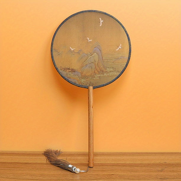 1pc Chinese Style Green Fan - Perfect for Ancient Style Dance, Hanfu, Cheongsam & Party Favors!